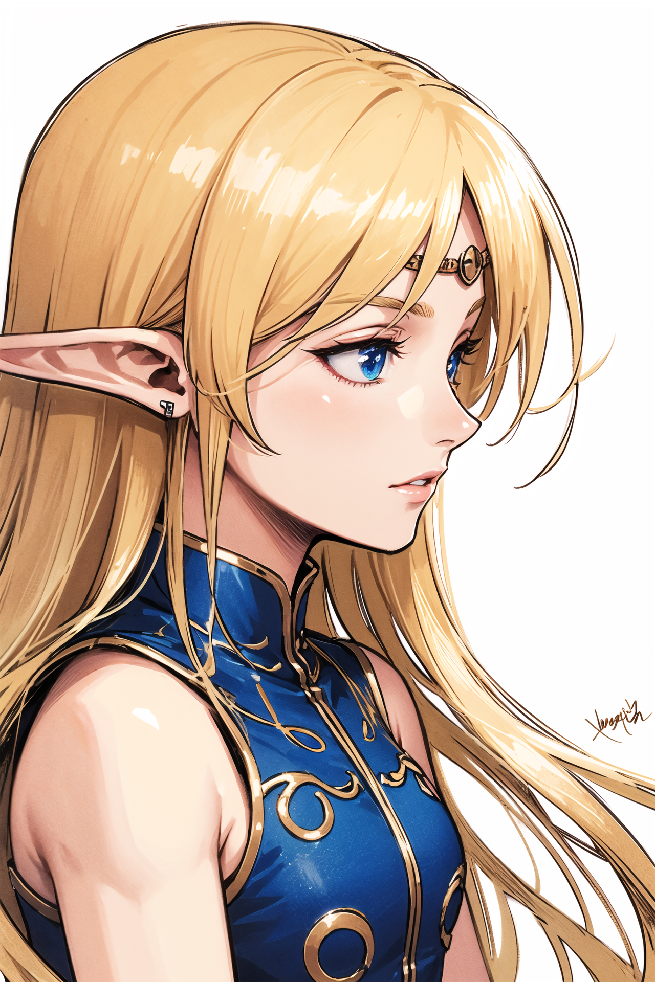 16409-1089423348-1girl, solo, pointy ears, blonde hair, elf, long hair, blue eyes, traditional media, signature, profile, white background, sleev.png